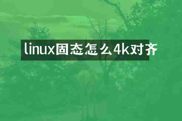 linux固态怎么4k对齐