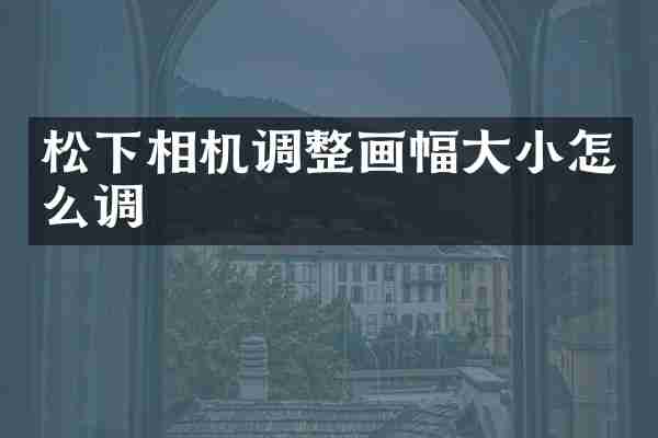松下相机调整画幅大小怎么调