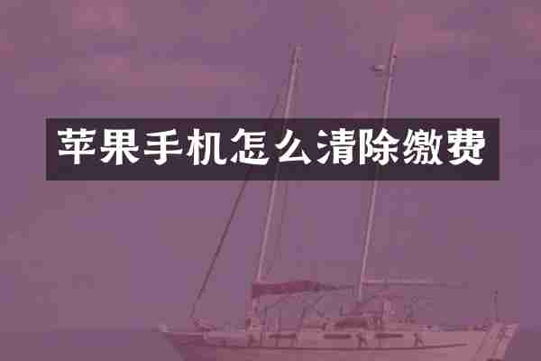苹果手机怎么清除缴费