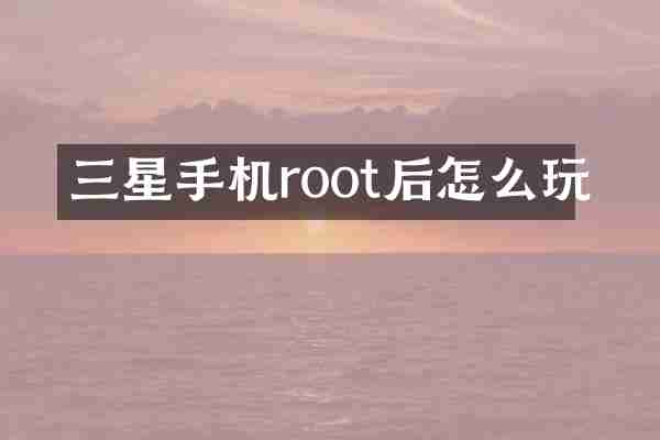 三星手机root后怎么玩