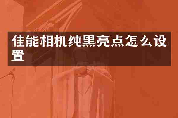佳能相机纯黑亮点怎么设置