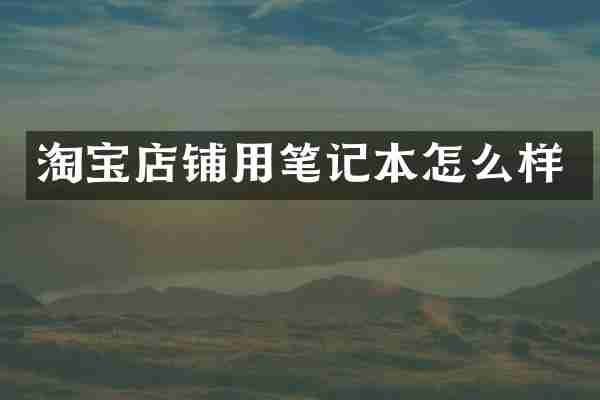 淘宝店铺用笔记本怎么样
