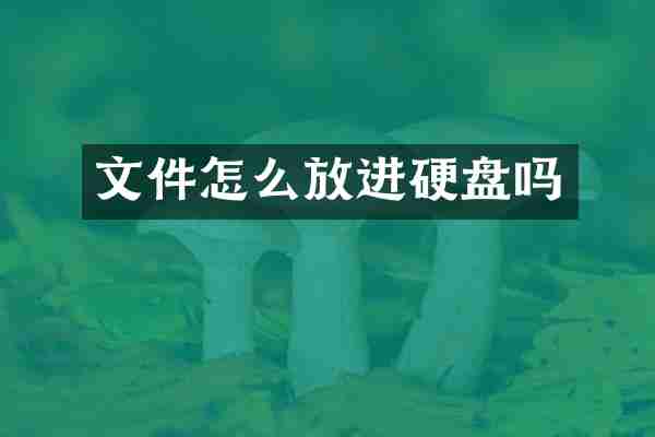 文件怎么放进硬盘吗