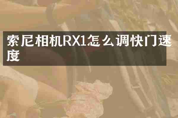 索尼相机RX1怎么调快门速度