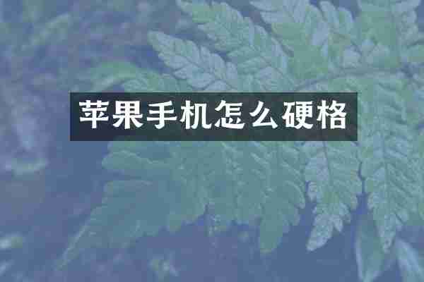 苹果手机怎么硬格