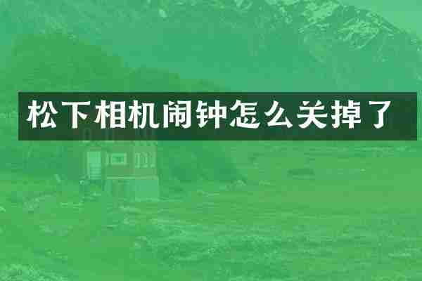 松下相机闹钟怎么关掉了