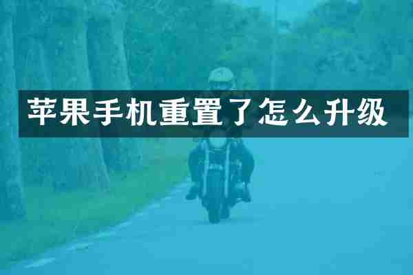 苹果手机重置了怎么升级