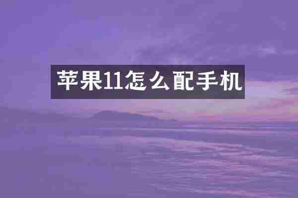 苹果11怎么配手机