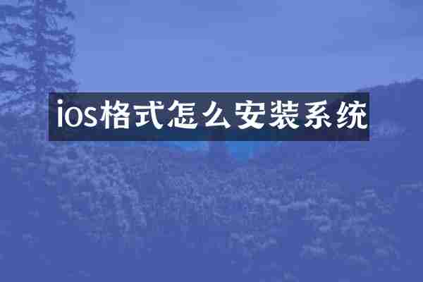 ios格式怎么安装系统