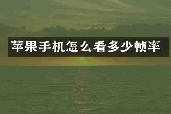苹果手机怎么看多少帧率