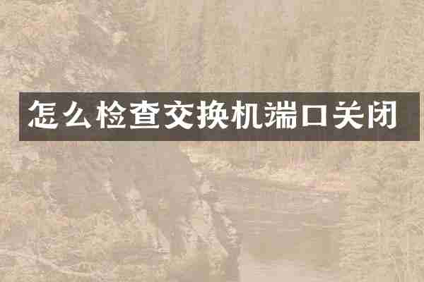 怎么检查交换机端口关闭