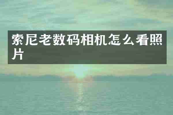 索尼老数码相机怎么看照片