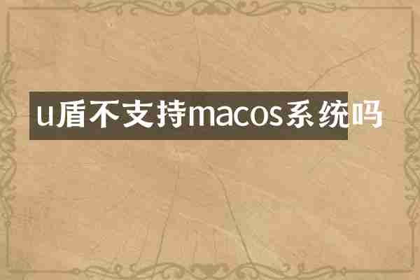 u盾不支持macos系统吗
