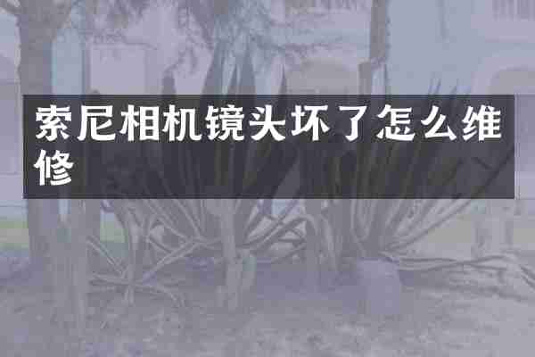 索尼相机镜头坏了怎么维修