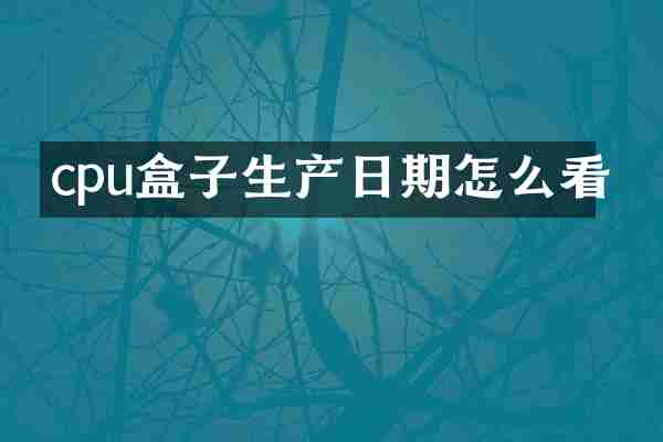 cpu盒子生产日期怎么看