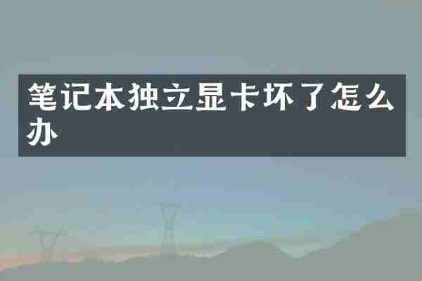 笔记本独立显卡坏了怎么办