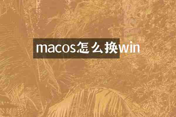 macos怎么换win
