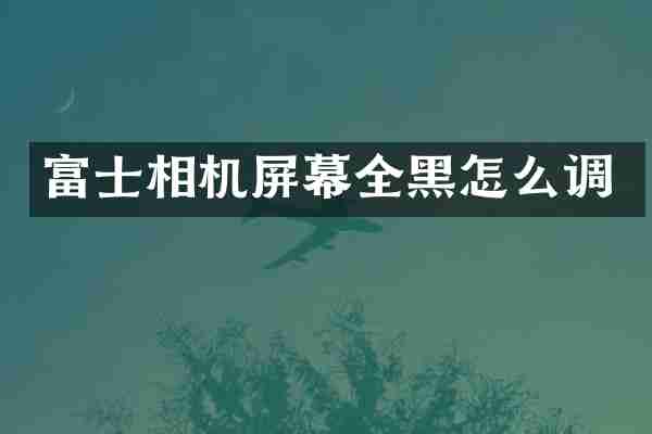 富士相机屏幕全黑怎么调