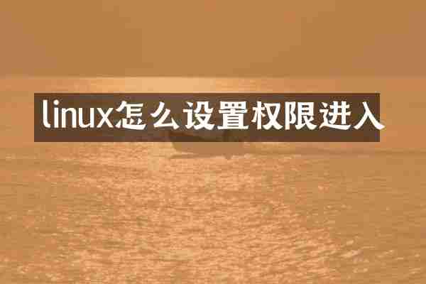 linux怎么设置权限进入