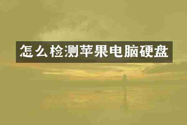 怎么检测苹果电脑硬盘