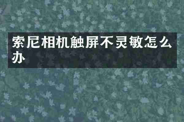 相机触屏不灵敏怎么办