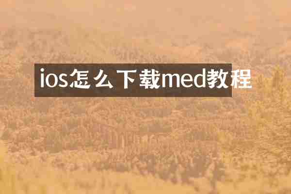 ios怎么下载med教程