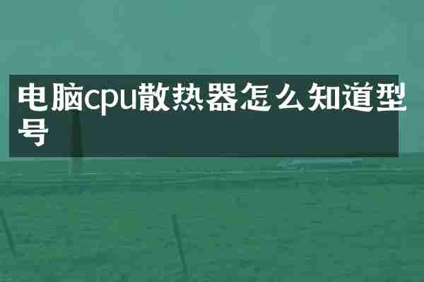 电脑cpu散热器怎么知道型号