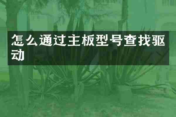 怎么通过主板型号查找驱动