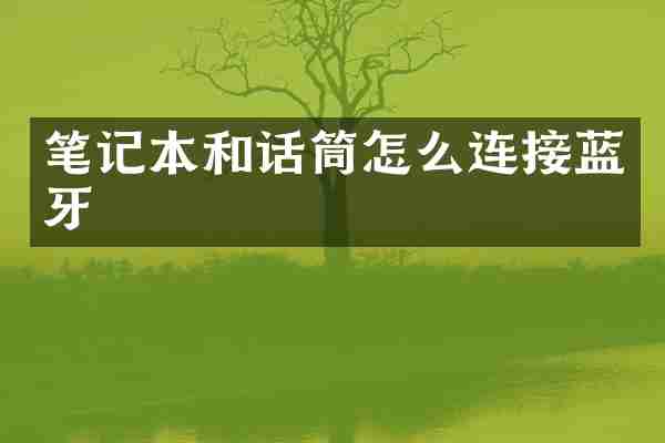 笔记本和话筒怎么连接蓝牙