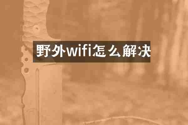 野外wifi怎么解决