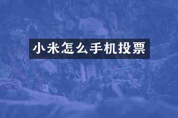 小米怎么手机投票