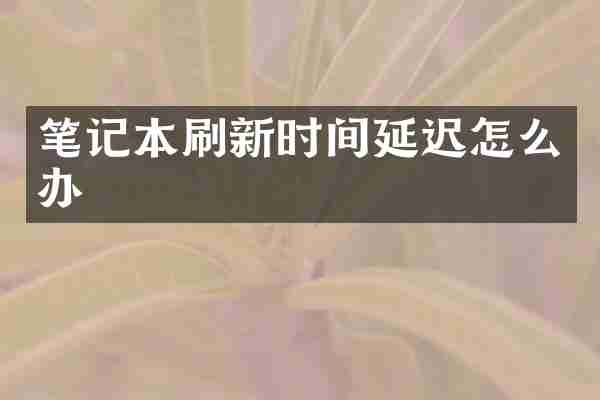 笔记本刷新时间延迟怎么办