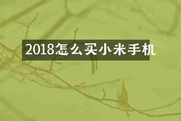 2018怎么买小米手机