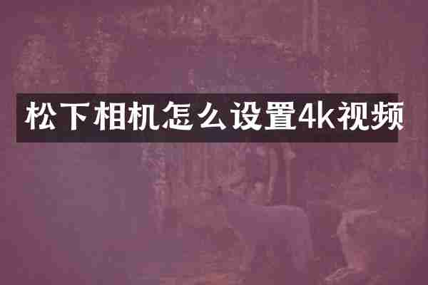 松下相机怎么设置4k视频