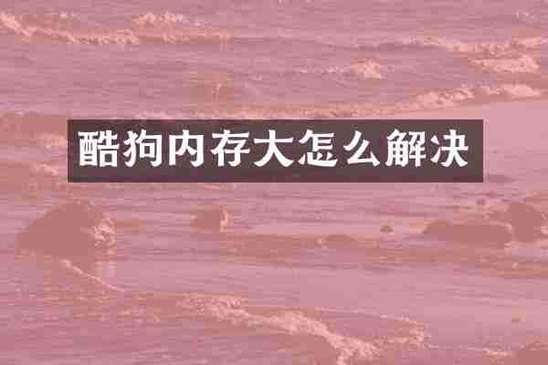 酷狗内存大怎么解决