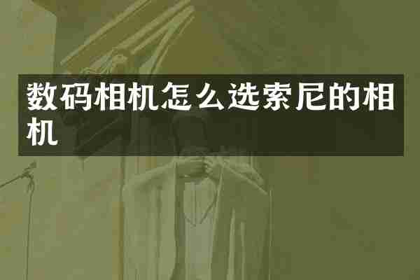 数码相机怎么选索尼的相机