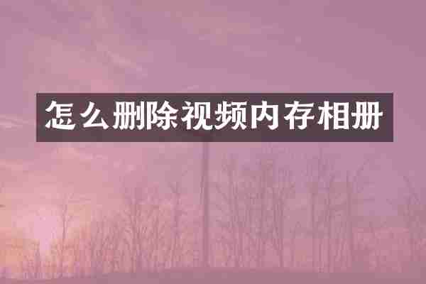 怎么删除视频内存相册