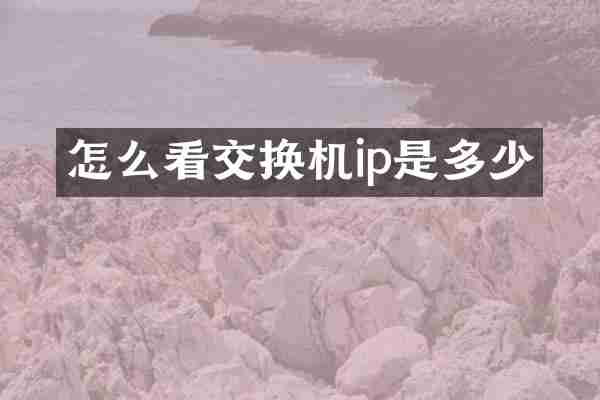 怎么看交换机ip是多少