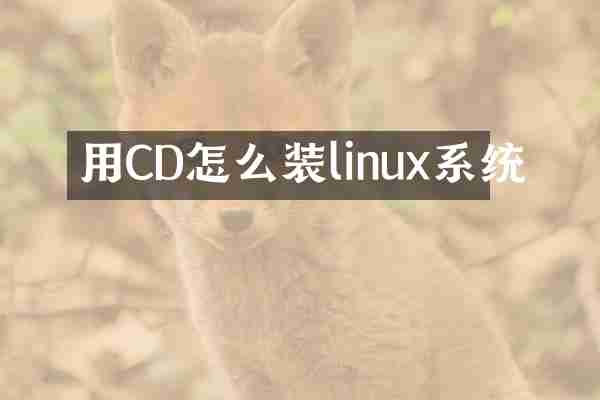 用CD怎么装linux系统
