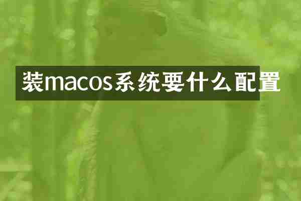 装macos系统要什么配置