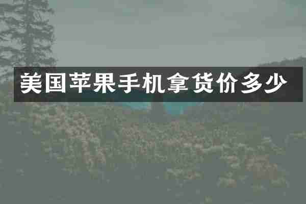 美国苹果手机拿货价多少