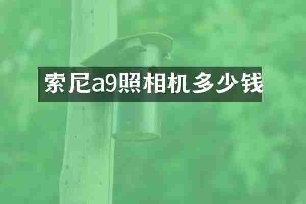索尼a9照相机多少钱