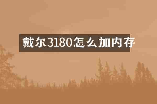 戴尔3180怎么加内存