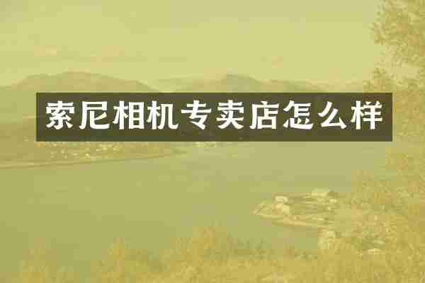 索尼相机专卖店怎么样