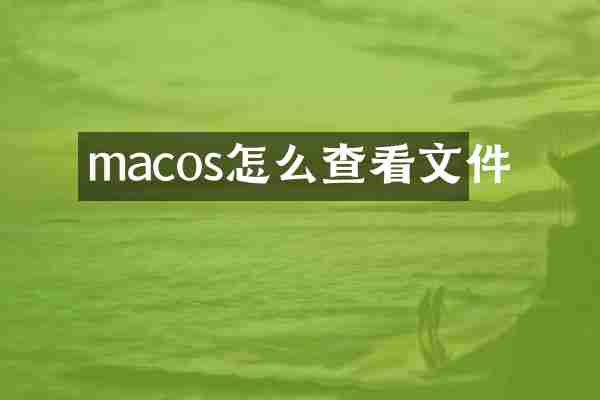 macos怎么查看文件