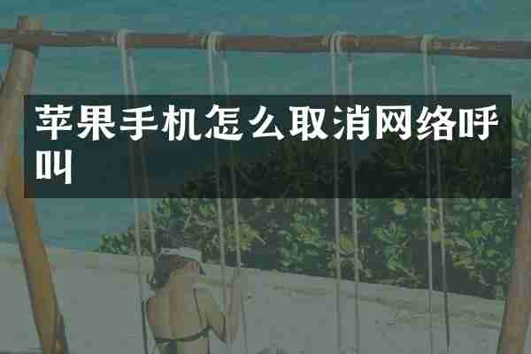 苹果手机怎么取消网络呼叫