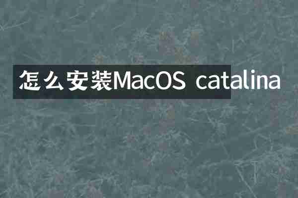 怎么安装MacOS catalina