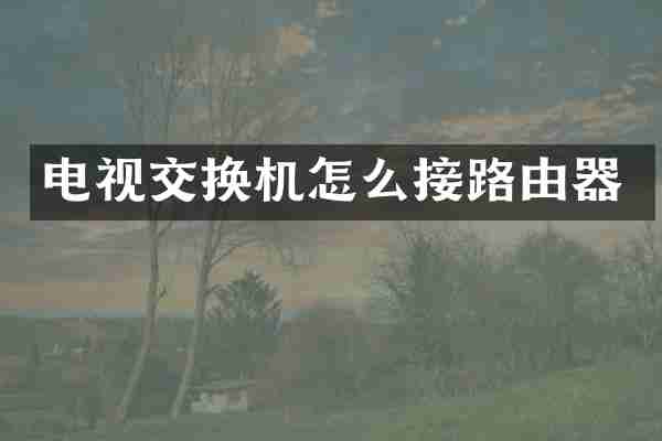 电视交换机怎么接路由器