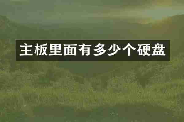 主板里面有多少个硬盘