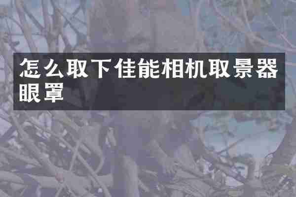 怎么取下佳能相机取景器眼罩